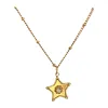 New five-pointed star diamond-encrusted pendant, round bead chain, stainless steel, non-fading, niche design, light luxury, lucky star, versatile and exquisite accessories for commuting Item Picture